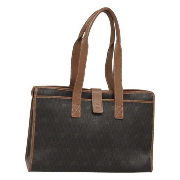 Christian Dior Honeycomb Canvas Tote Bag Black Auth BA853 - Picture 1 of 16